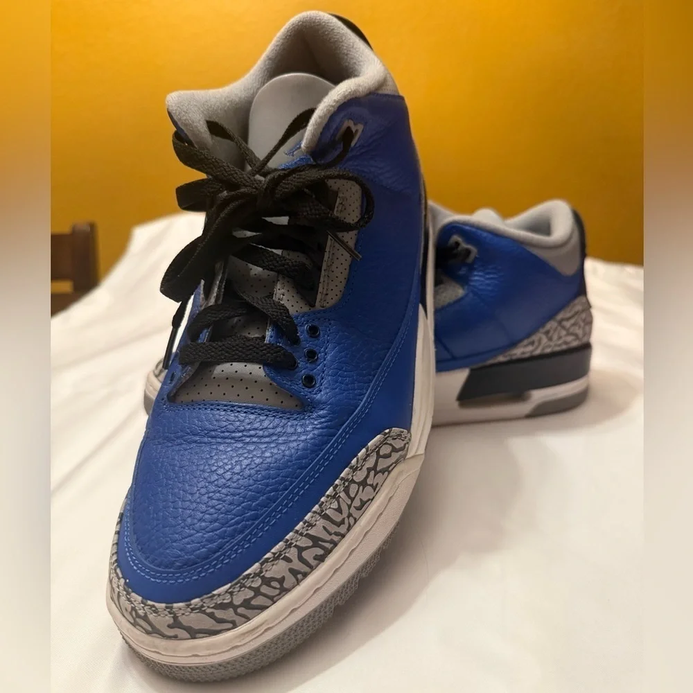 Air Jordan 3 Retro varsity Royal Cement size 12 Mens Blue Black Sneakers